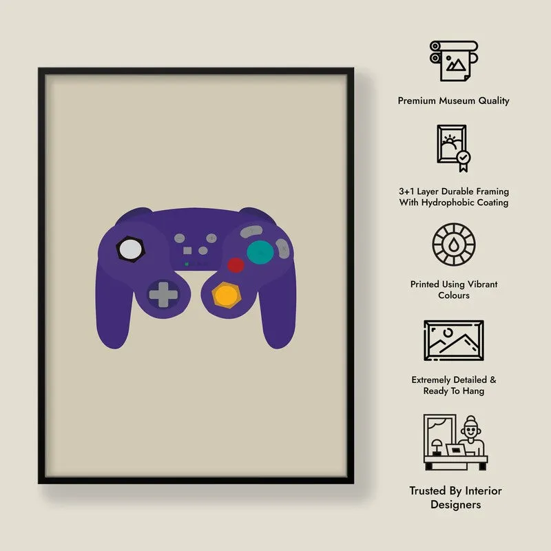 Retro Joystick Framed Canvas Wall Painting media 7