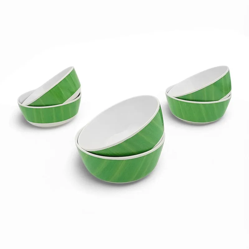 Banana Leaf Melamine Snack Bowls (300 mL Each) - Set of Six media 7