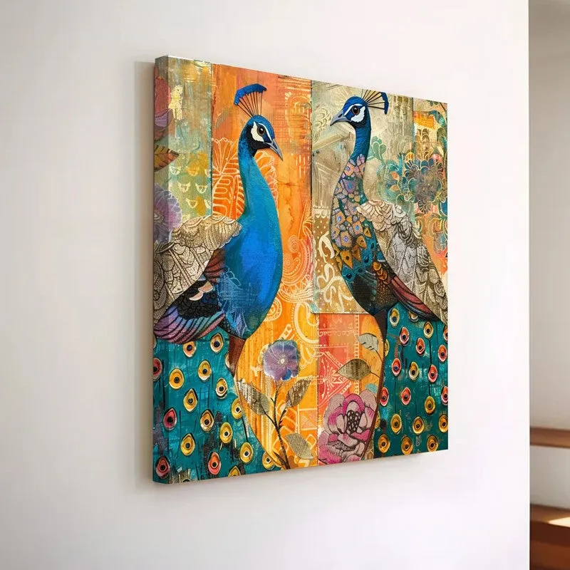 Peacock Harmony Canvas Wall Art media 5