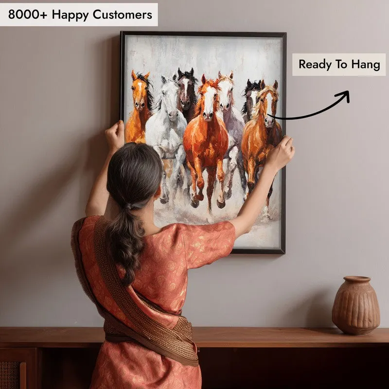 Storm of Hooves Horse Wall Painting With Black Frame media 8