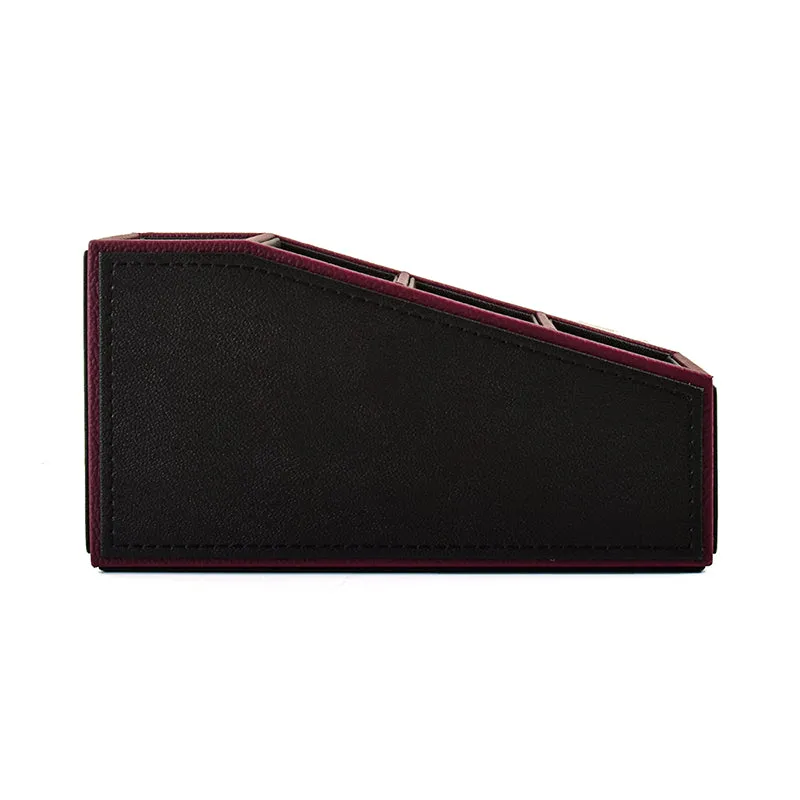 Tisca Slant Faux Leather Desk Organizer - Black media 6