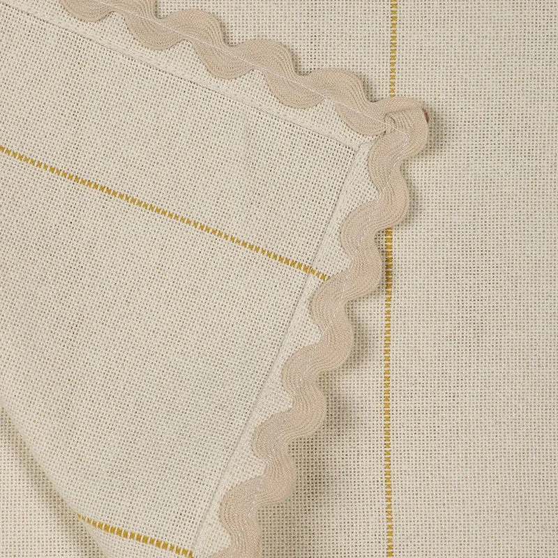 Linear Stripe Cotton Throw - Beige media 5