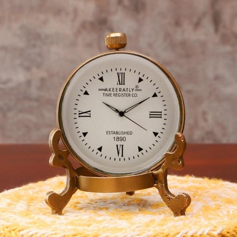 Houston Antique Brass Table Clock