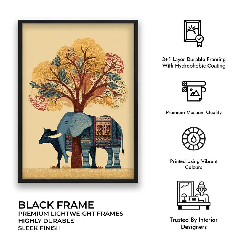 Gajraj Canvas Wall Painting With Black Frame media 10