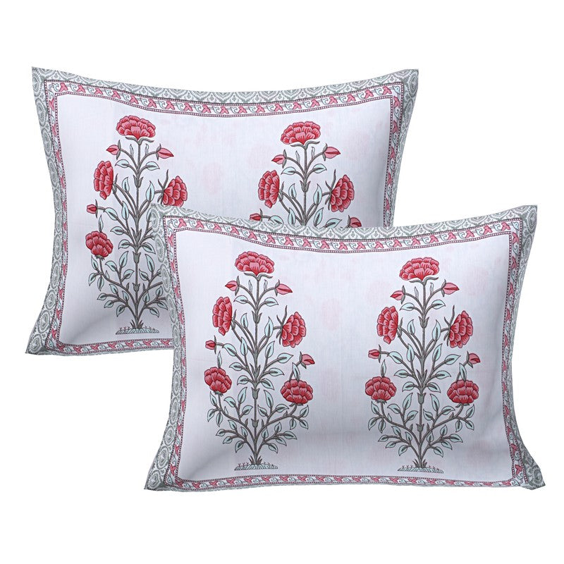 ShahiGuldaan Handblock Printed Cotton Bedsheet (Red) - 400 TC media 5