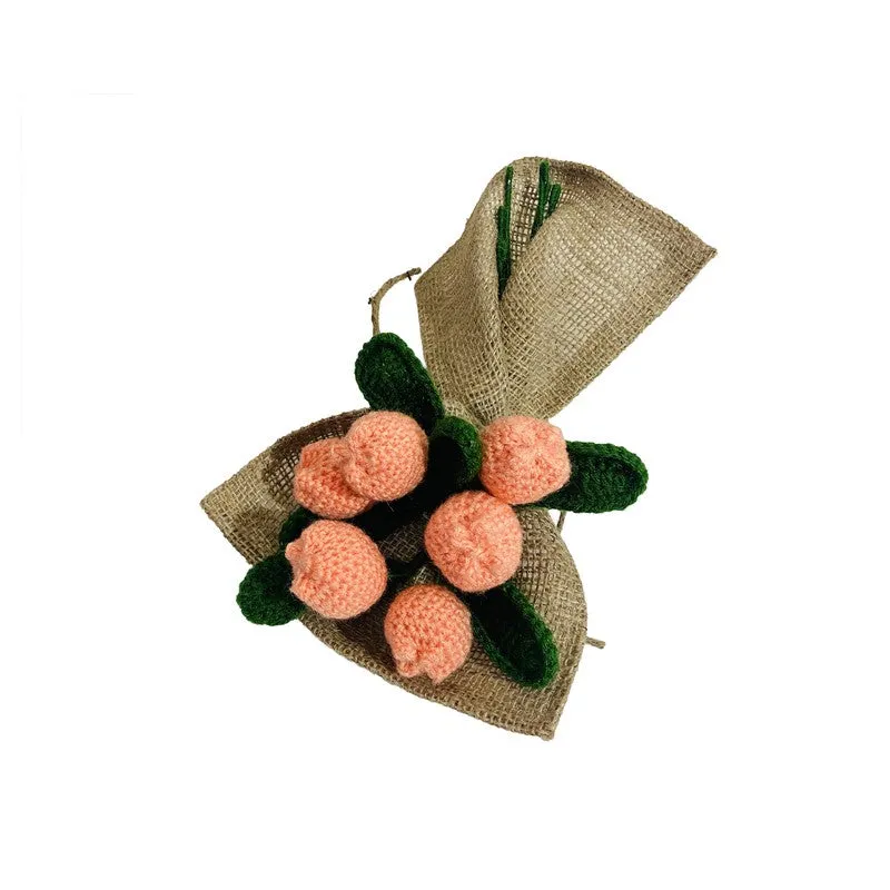 Crochet Handmade Tulip Bouquet (Peach) - Set Of Six media 3