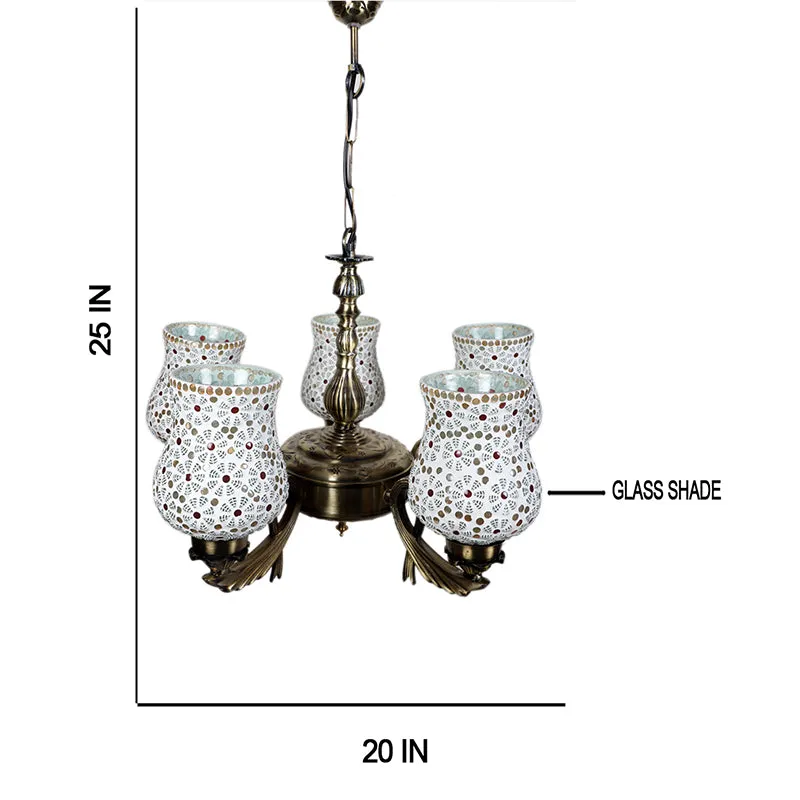 Dinara Vistara Mosaic Golden Antique Ceiling Lamp media 5
