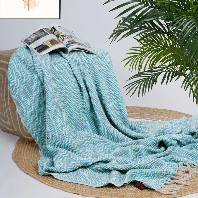 Wheat Hug Throw - Blue media 6
