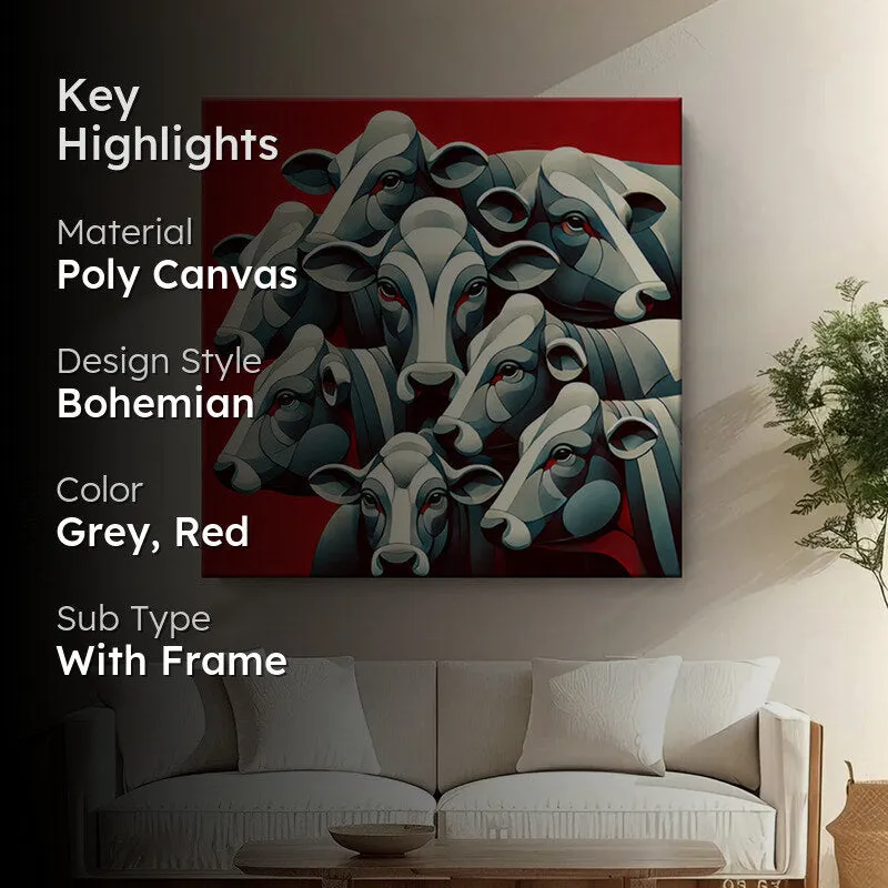 Cattle Abstract Wall Painting media 2