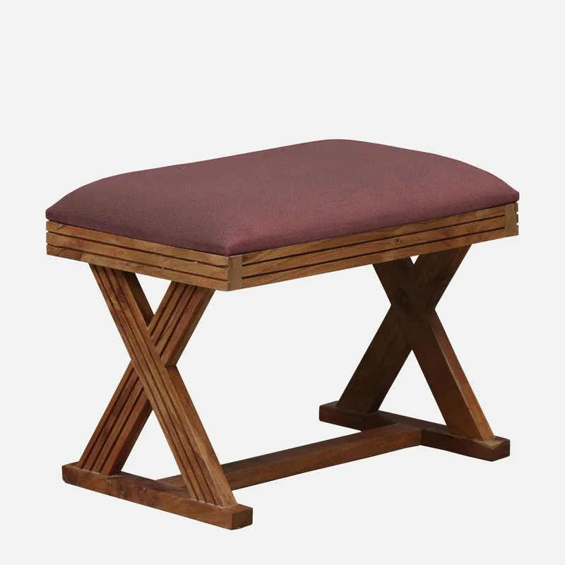 CrossCraft Sheesham Wood Ottomans & Pouffe - Pink media 4