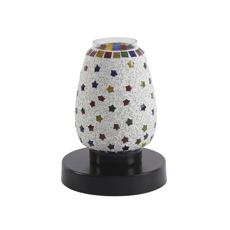 Glowix Mosaic Glass Table Lamp With Wooden Base - Multicolor media 4