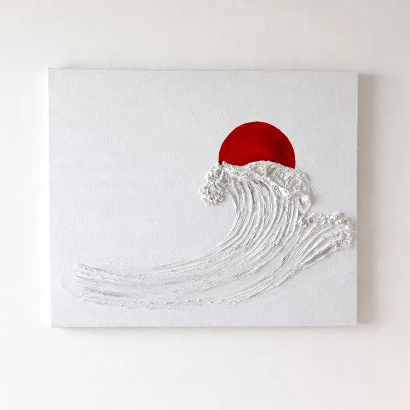 Sunset Wave Handmade Canvas Wall Painting media 12