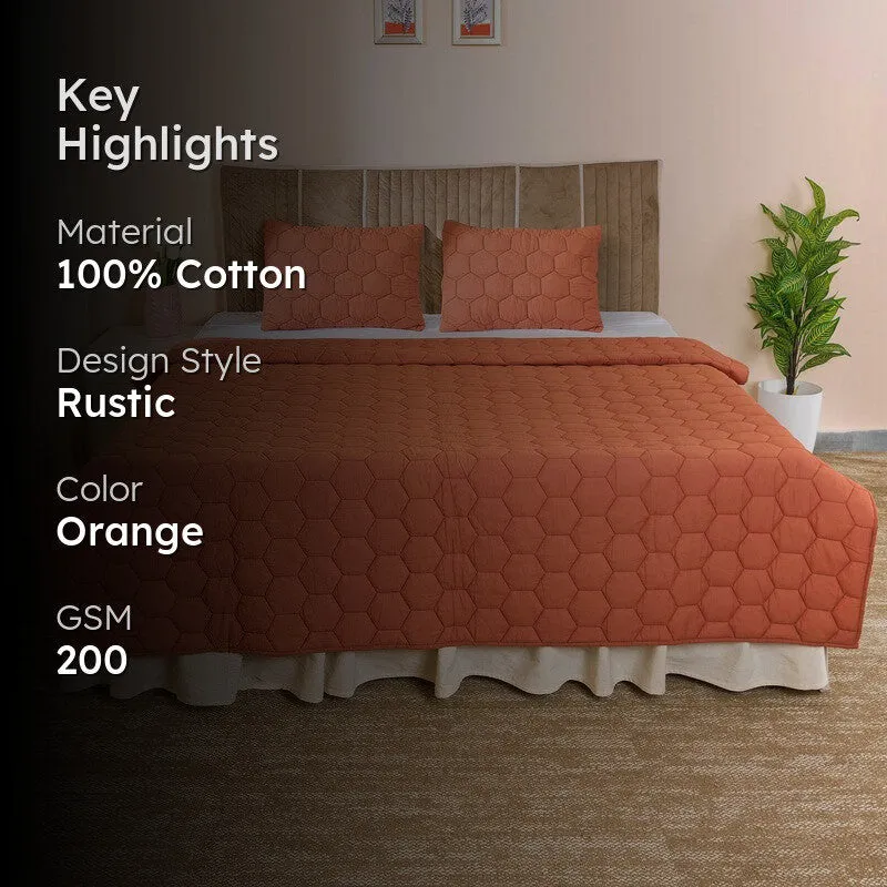 CozyCore Solid Cotton Comforter (Rust) - 200 GSM media 2