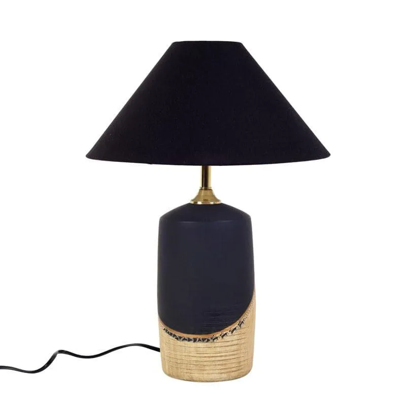 Trijal Terracotta Table Lamp - Black,Beige media 4