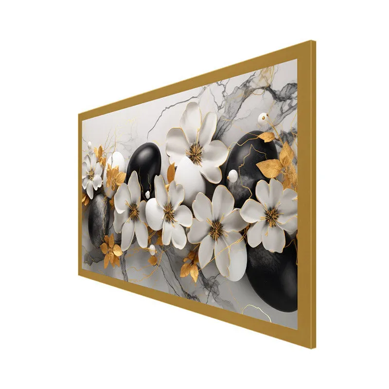 Jasmine Floral Wall Painting With Frame media 6
