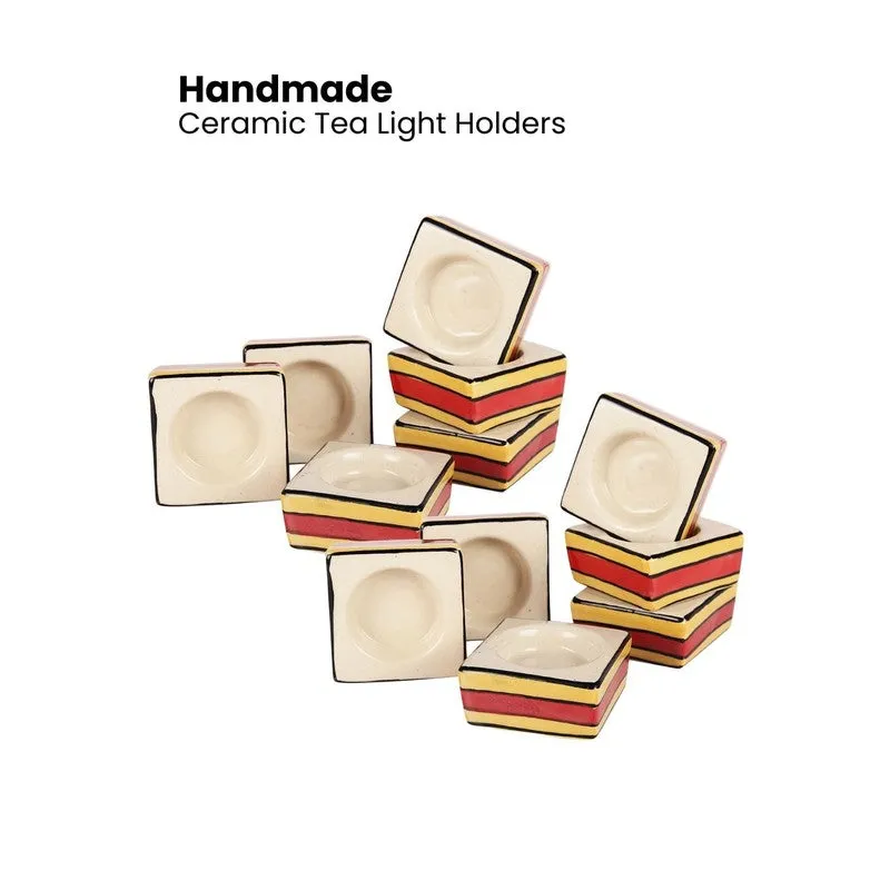 Rivaayat Tea Light Holders Red,Yellow media 3