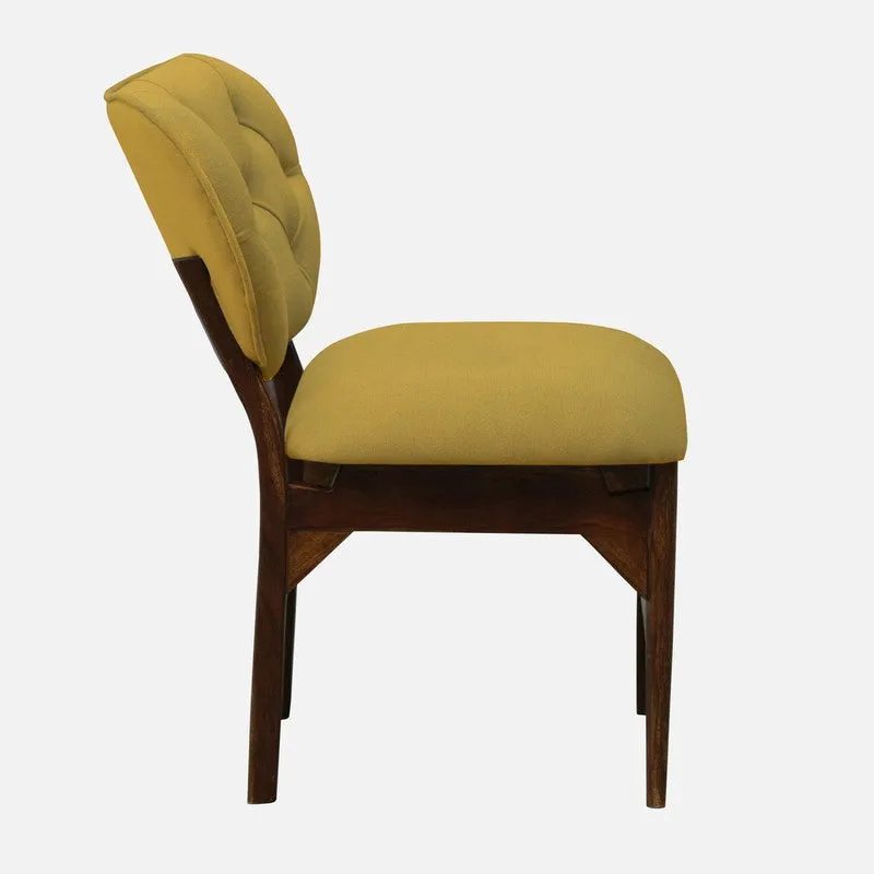 Racknest Rose Wood Accent Chair - Yellow media 5