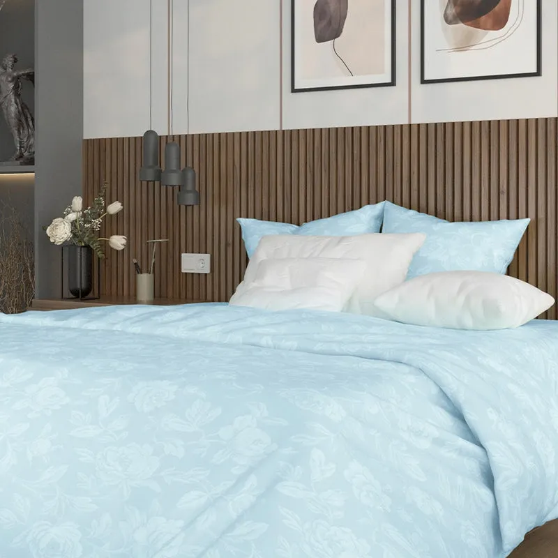 Blooming Rose Jacquard Duvet Cover - Pale Blue media 4