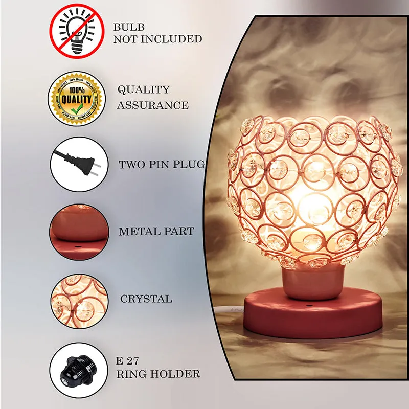 Crystal Swirls Metal Table Lamp - Pink media 4