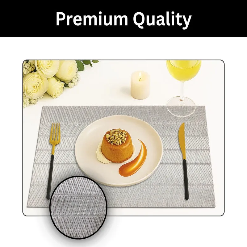 Lumira Silver Rectangle PVC Table Mats - Set Of Two media 3