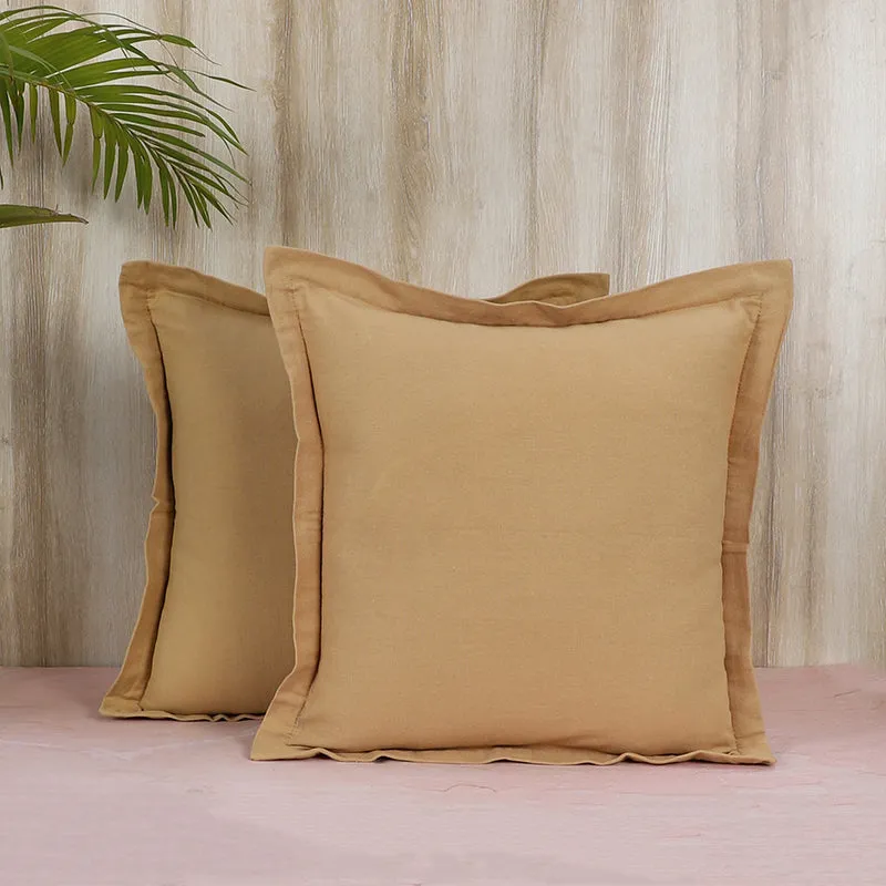 Swayam Tona Printed Cushion Cover (Beige) - Set of Two media 2