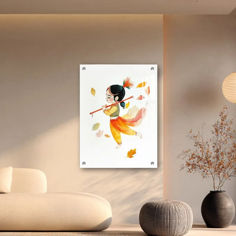 Melody of the Flute Girl Acrylic Wall Art media 5