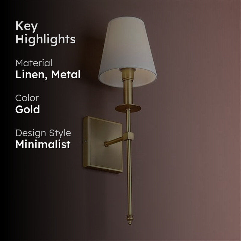 Venta Linen & Metal Wall Lamp media 2