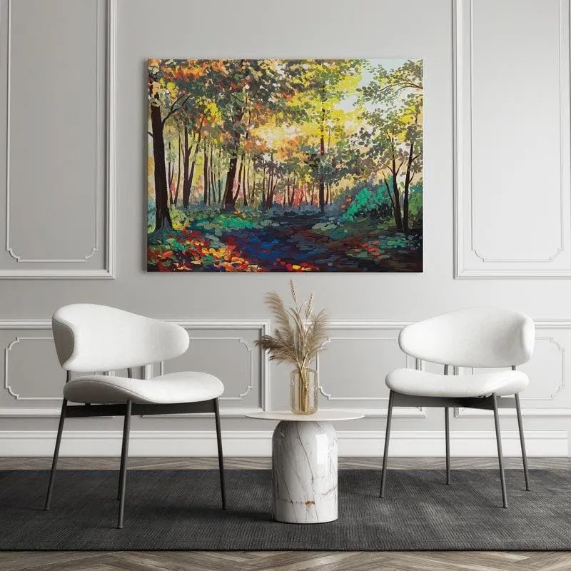 Sunrays Amidst Forest Canvas Wall Painting - Gallery Wrap media 3