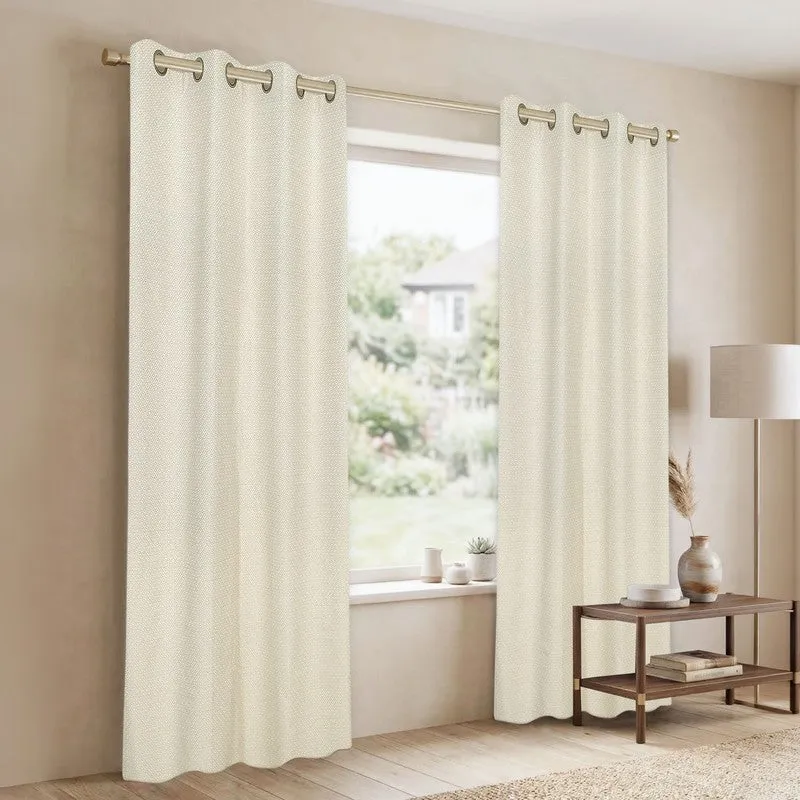 Form Ease Cotton Room Darkening Curtains (Ivory) - Set Of Two media 4