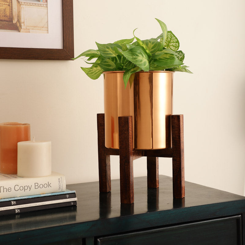 Hita Stainless Steel Planter With Stand media 2