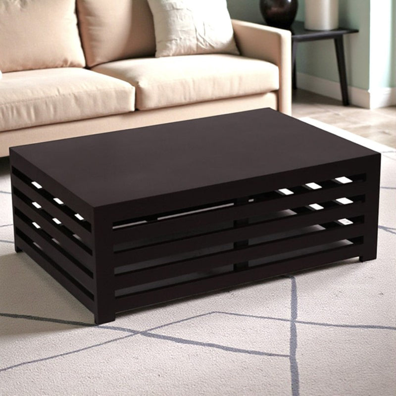 Clavon Sheesham Wooden Center Table - Black