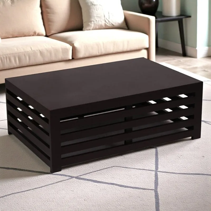 Clavon Sheesham Wooden Center Table - Black media 1