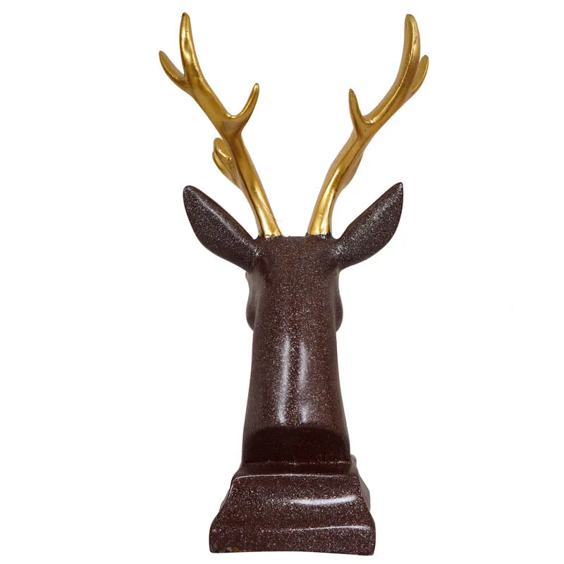 Gilded Stag Painted Polyresin Show Piece - Coffee media 5