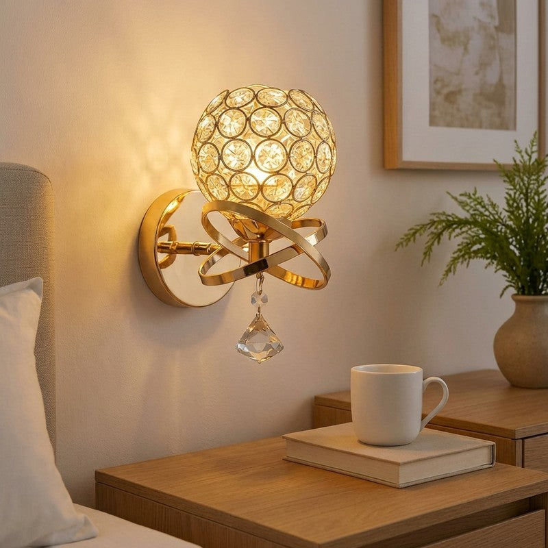 Crystaluxe Aluminium And Glass Wall Lamp