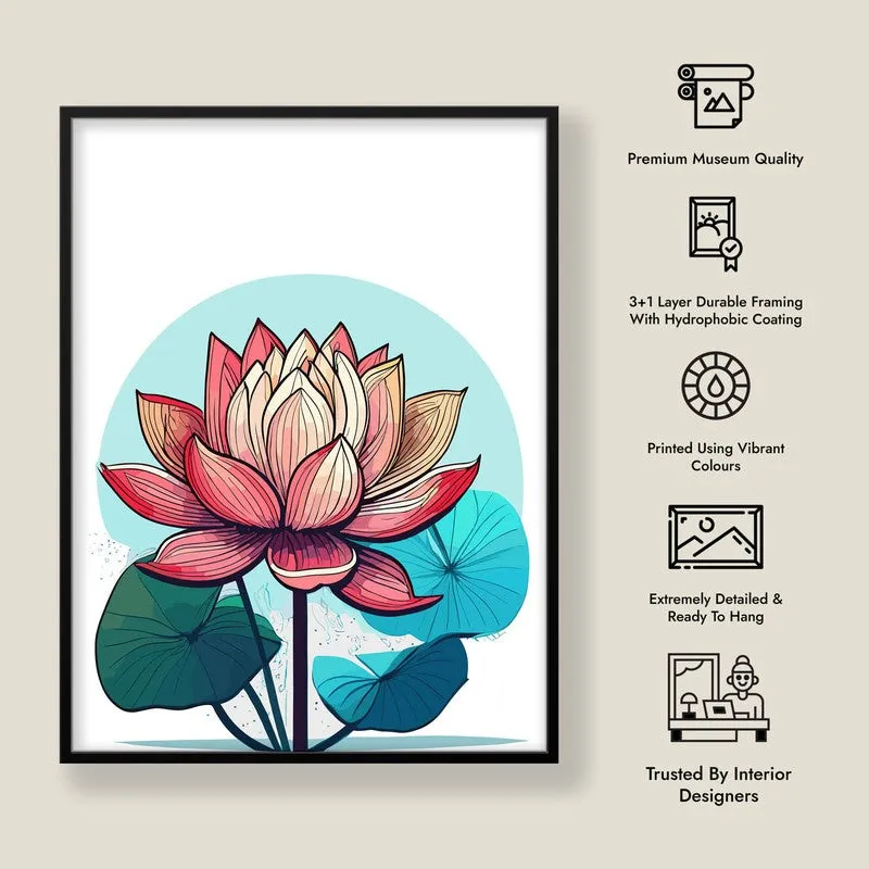 Lotus In Color Archival Paper Wall Art With Frame media 9