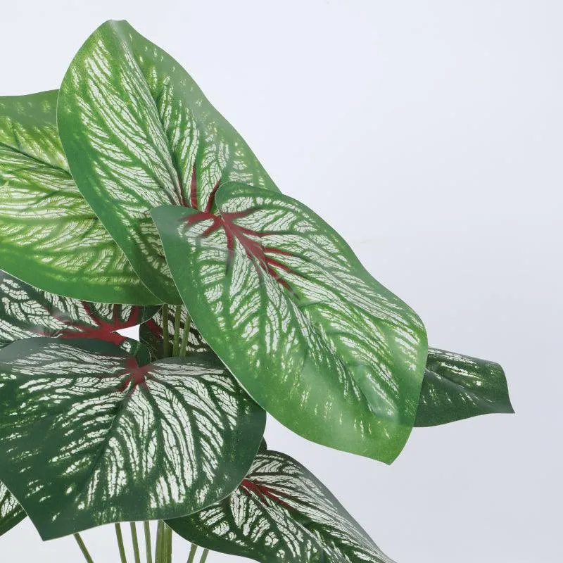 Faux Deco Aglonema Silk Plant With Black Plastic Pot - 55 cms media 4