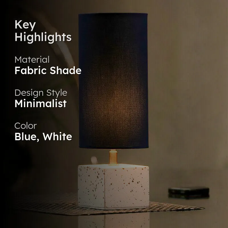 Terrazzo Hand Crafted Fabric Table Lamp - Blue,White media 2