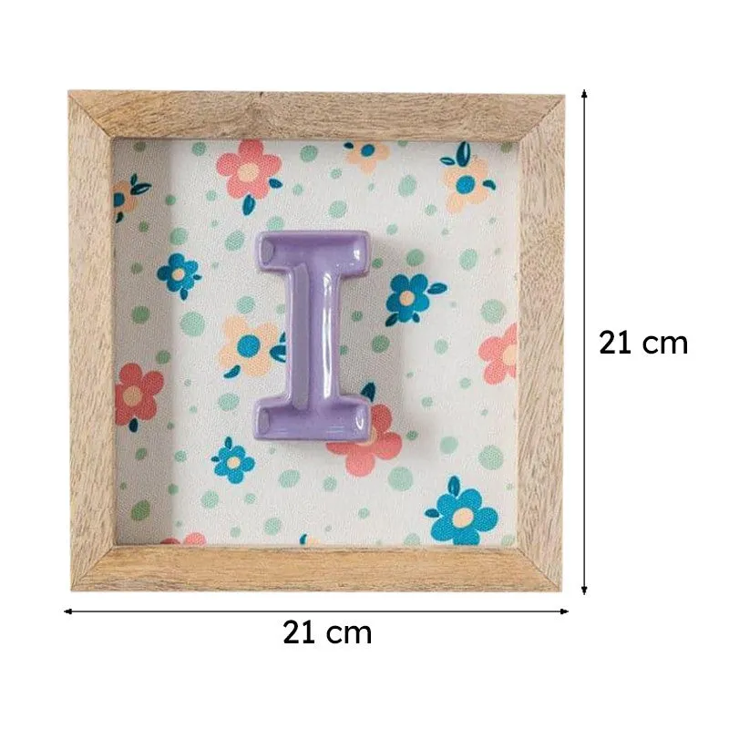 (I) Mini Mottled Mono Ceramic & Wooden Wall Accent - Purple media 6