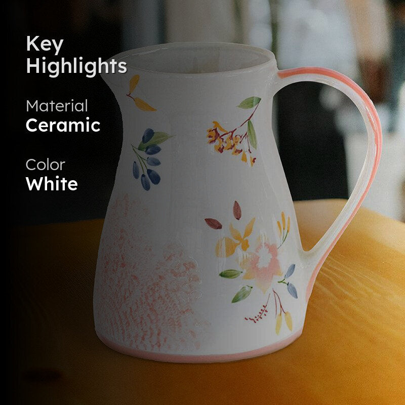 Bloom & Brew Handpainted Ceramic Jug - 200 ML media 2