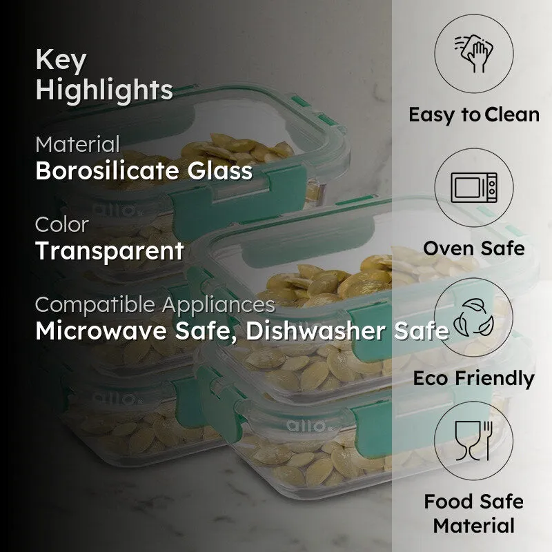 Grubsy Leak Proof Glass Lunch Box (185 mL Each) - Set Of Five media 2