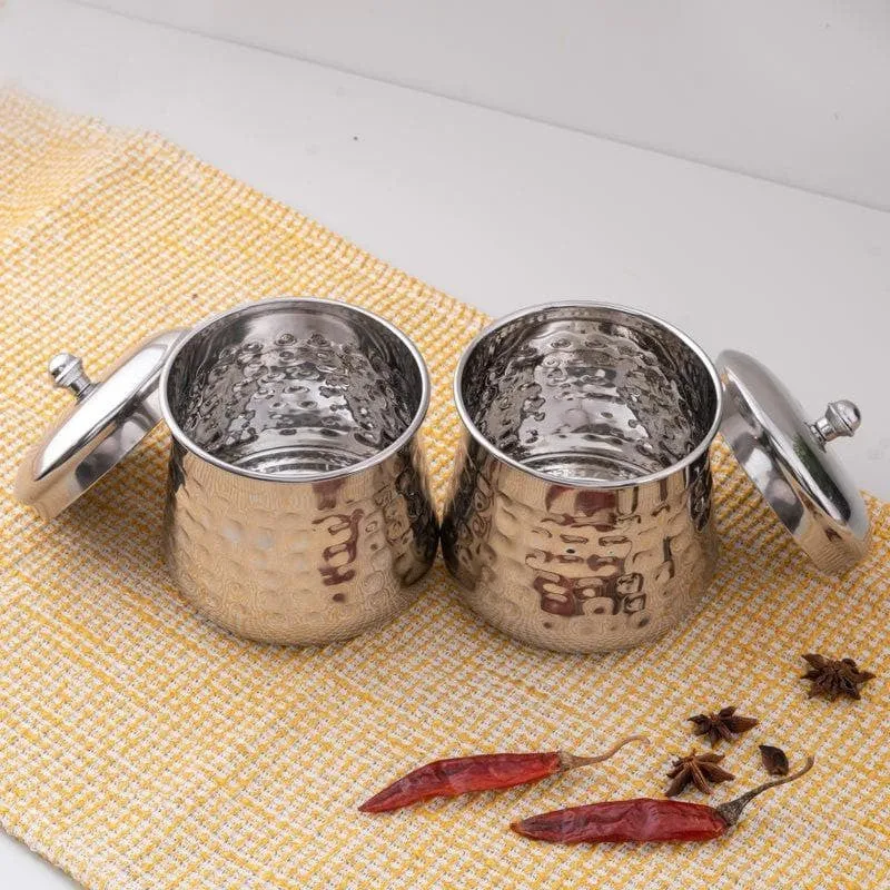 Vintage Charm Hammered Steel Canister (1400 mL) - Set Of Two media 5