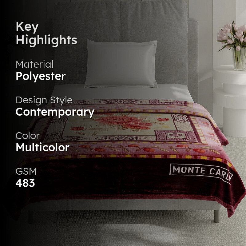 Monte Carlo Floral Embrace Blanket - 483 GSM media 2
