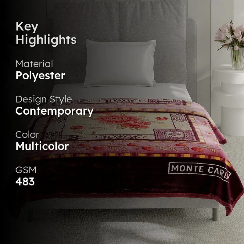Monte Carlo Floral Embrace Blanket - 483 GSM media 2