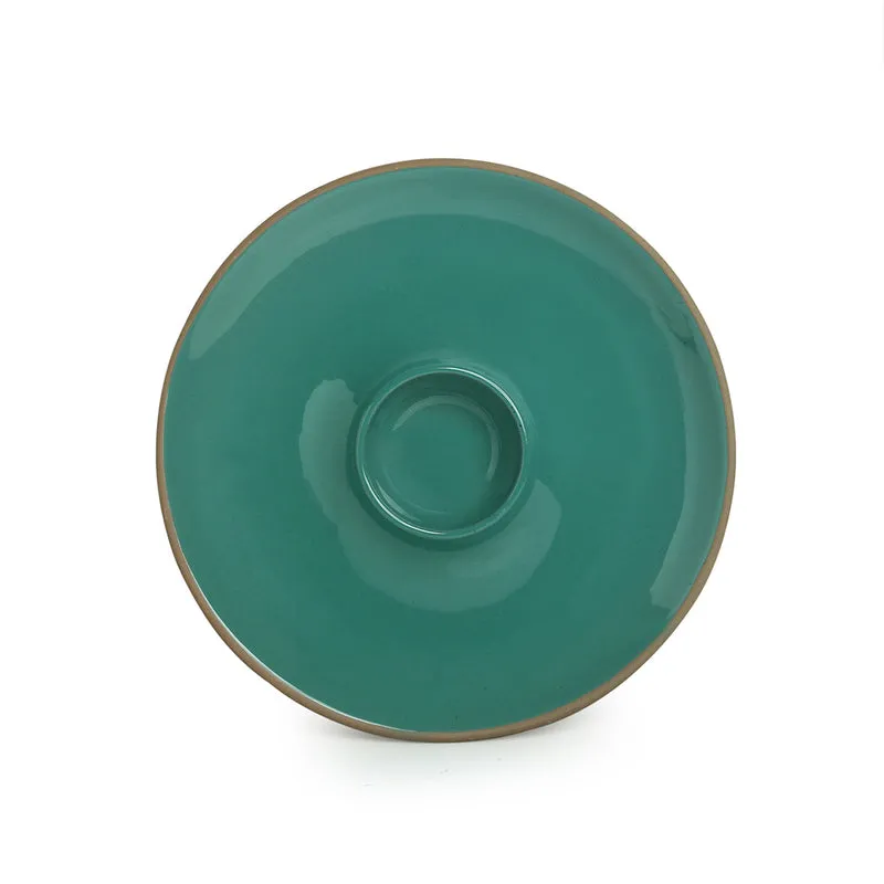 Earthen Turquoise Ceramic Chip & Dip Platter media 4