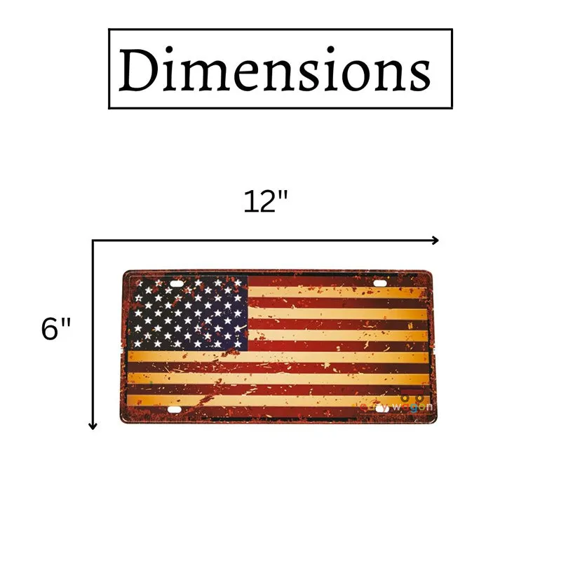 Weathered US Flag Retro Metal Wall Accent media 6