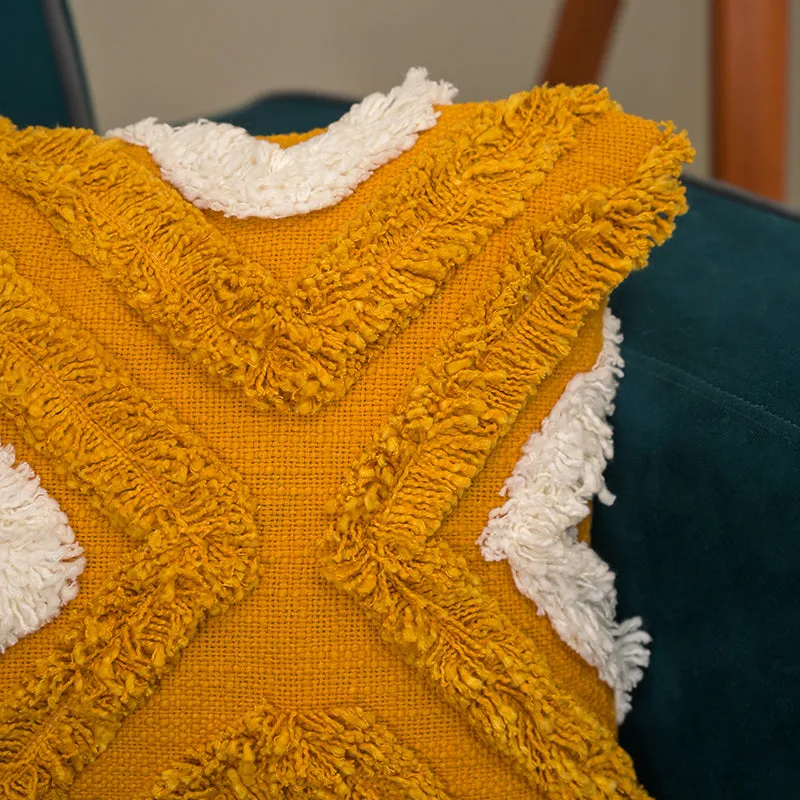 Brush Stitch Tufted Cushion Cover (Rectangle) - Yellow media 6