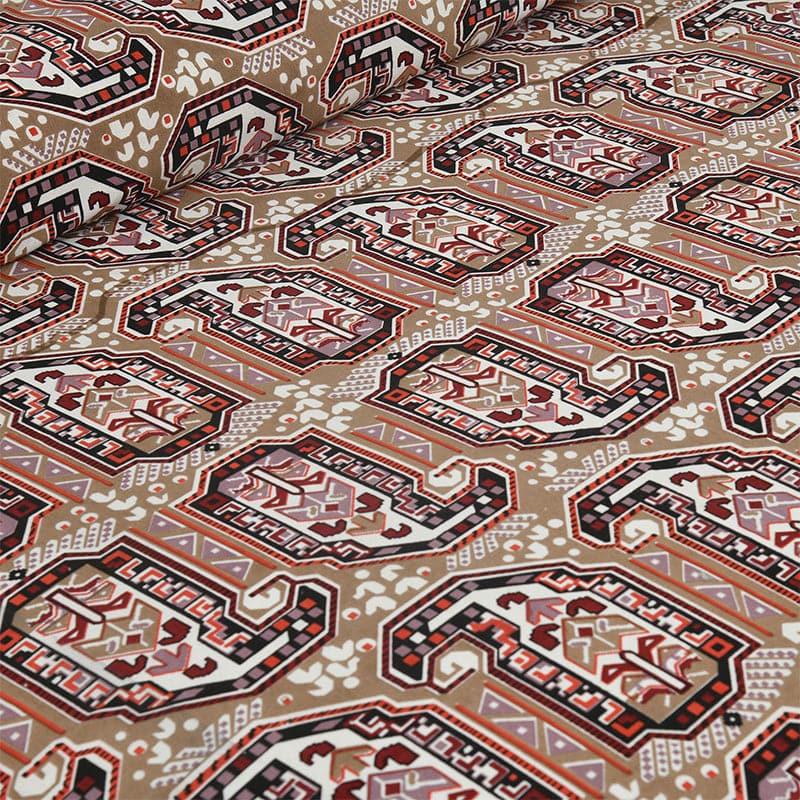 Mikaya Shine Cotton Bedsheet (Red,Brown) - 180 TC media 4