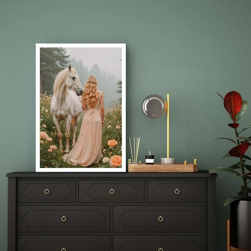 Ethereal Bond Canvas Wall Painting With White Frame media 1