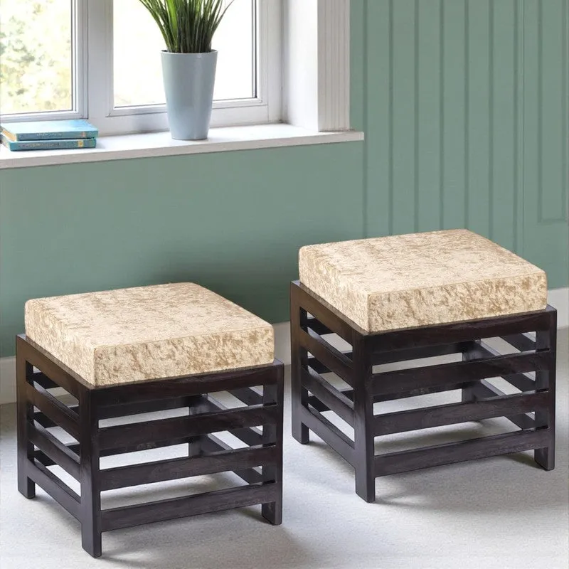 Vavex Sheesham Wooden Bench with Cushions (Beige) - Four Piece Set media 1