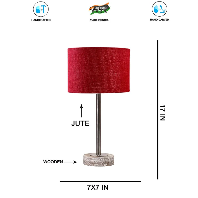 Sienna I Rodin Wooden Table Lamp - Maroon,Silver,White media 7